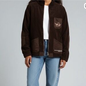 Boys Lie Dark Brown Corduroy Utility Jacket NWOT